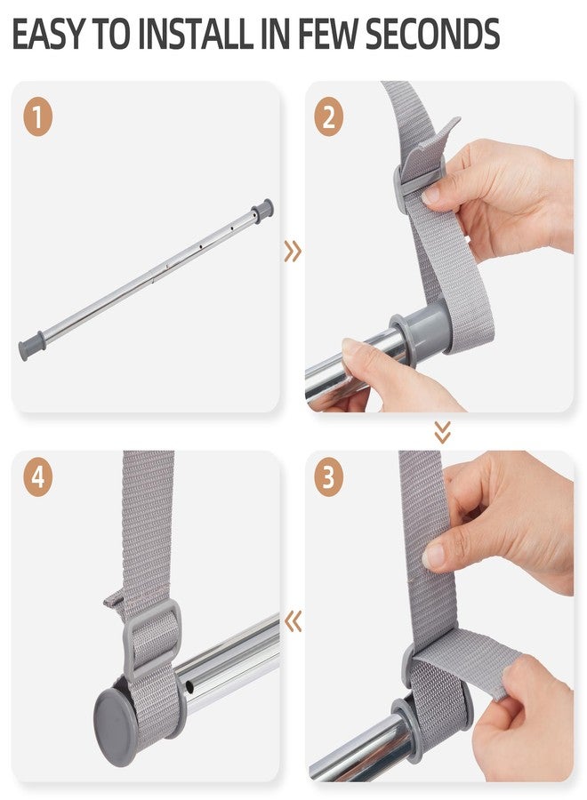 STORAGE MANIAC Hanging Closet Rod, Adjustable Width and Height Closet Hanging Organizer, Space-Saving Clothes Hanging Bar, Closet Extender Hanging Rod Double Closet Hanging Rod, 1 Pack Webbing - Image 4